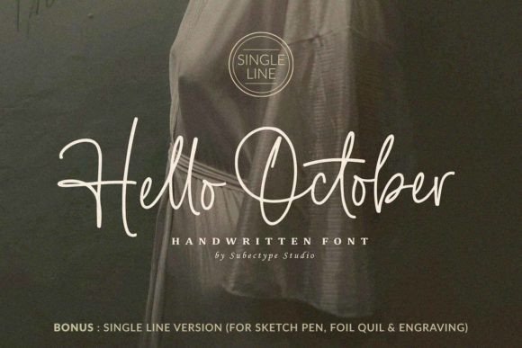 Hello October: A Romantic Script Font for Editorial Design and Digital Publishing
