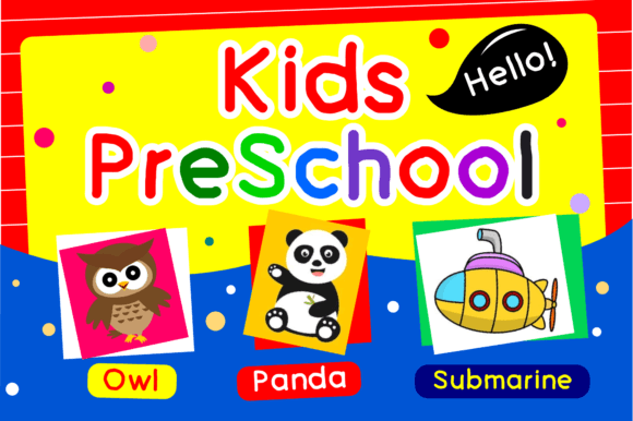Kids Preschool: A Playful Handwritten Font for Child-Friendly Design